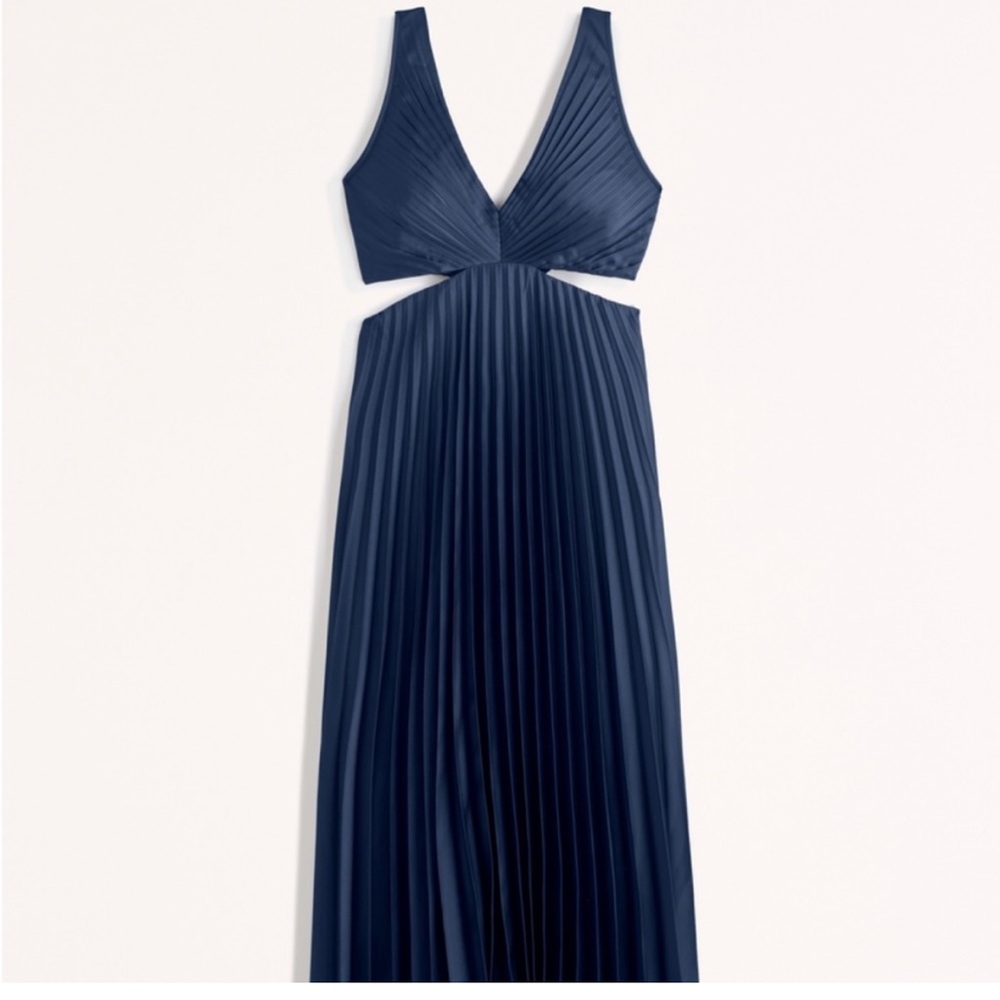 A&F Satin Pleated Cut Out Dress XXS